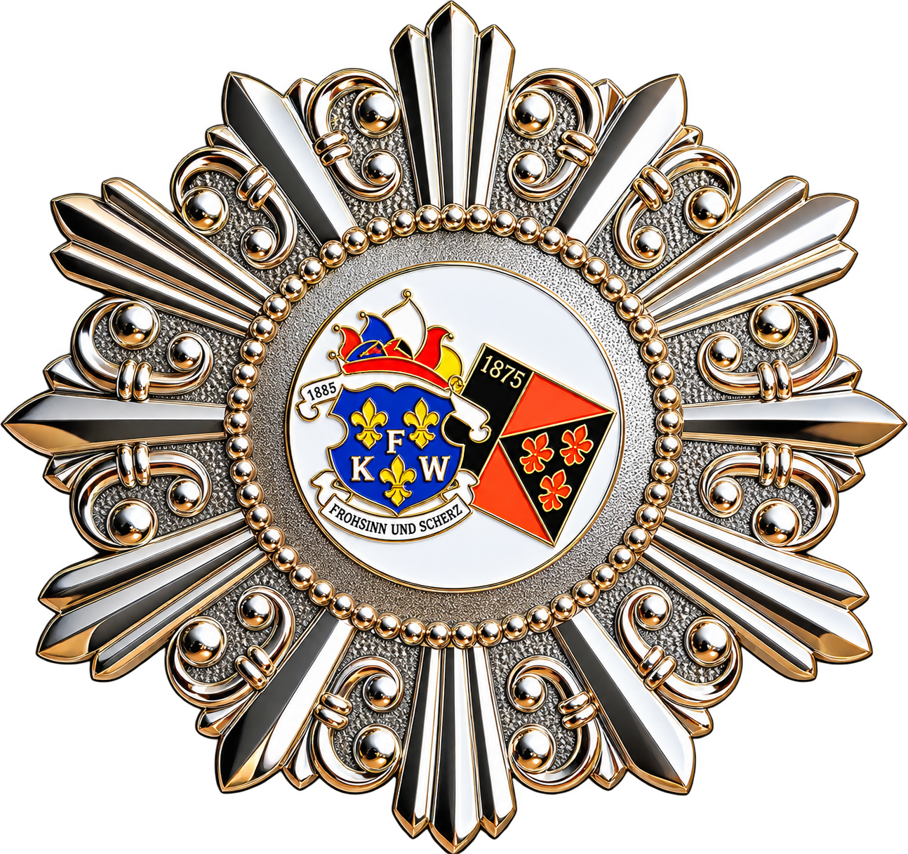 Ornate Silber Gold Heraldikmedaille